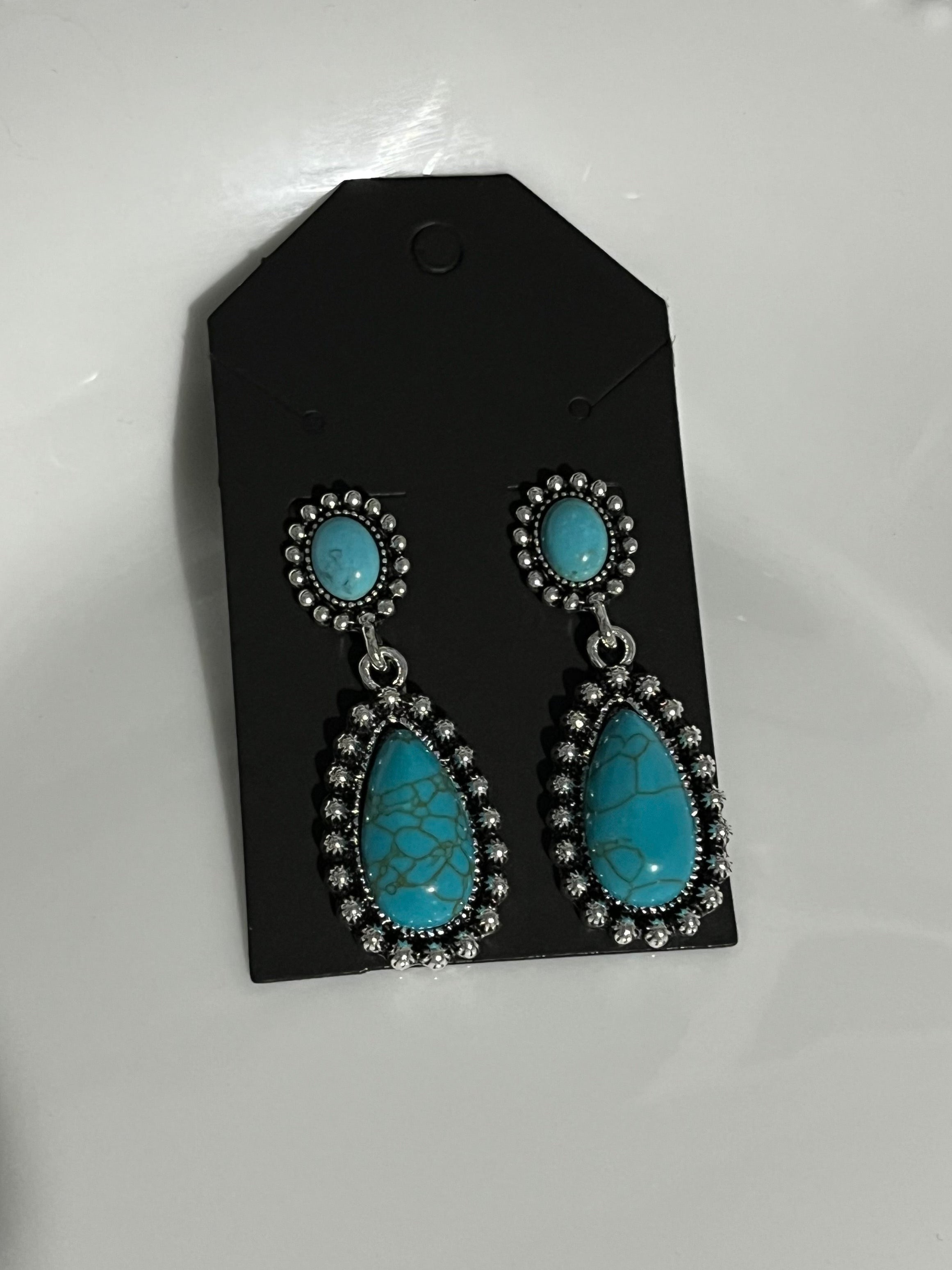 Small Oval Turquoise Earrings