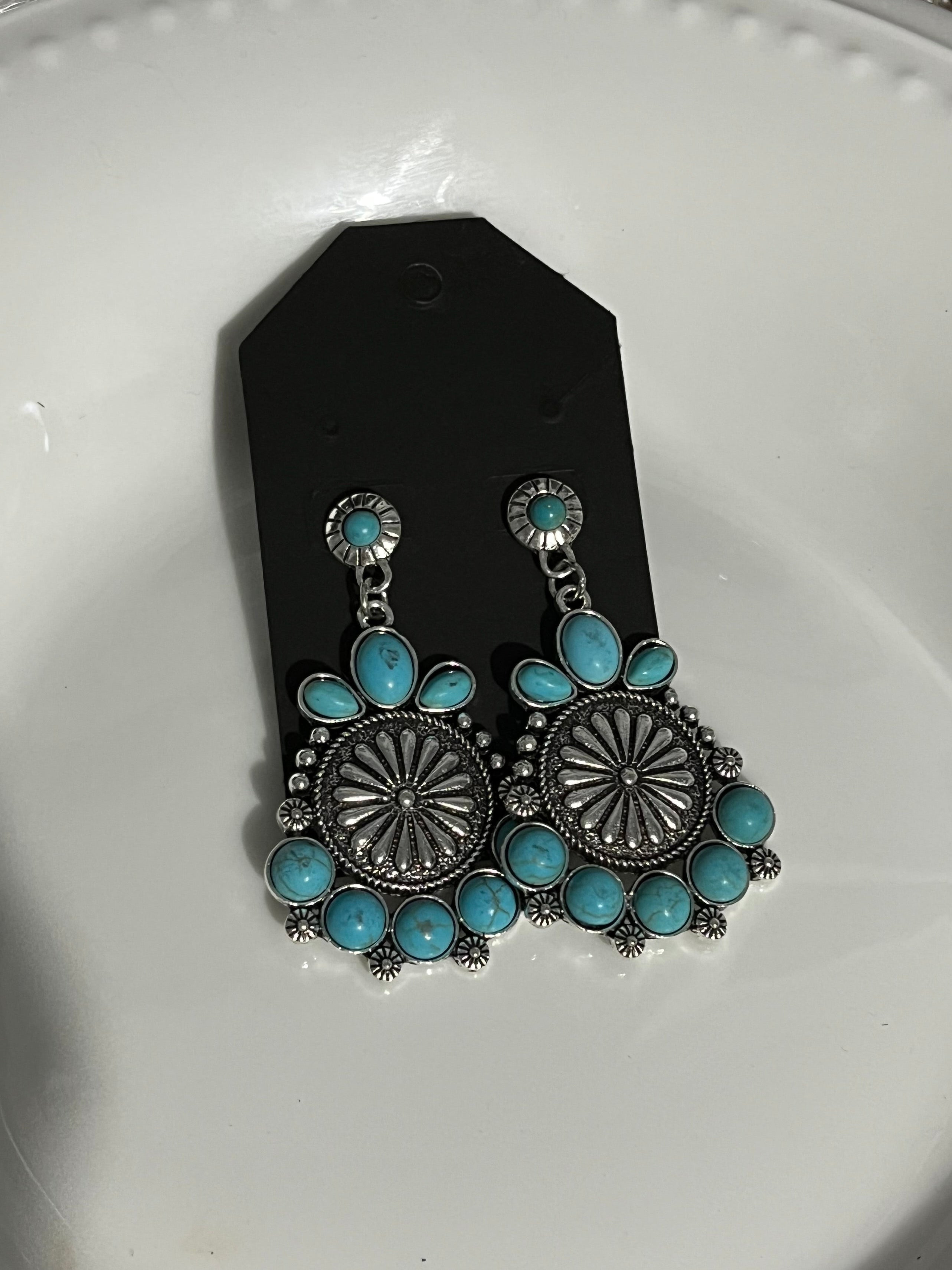 Coin Turquoise Earrings