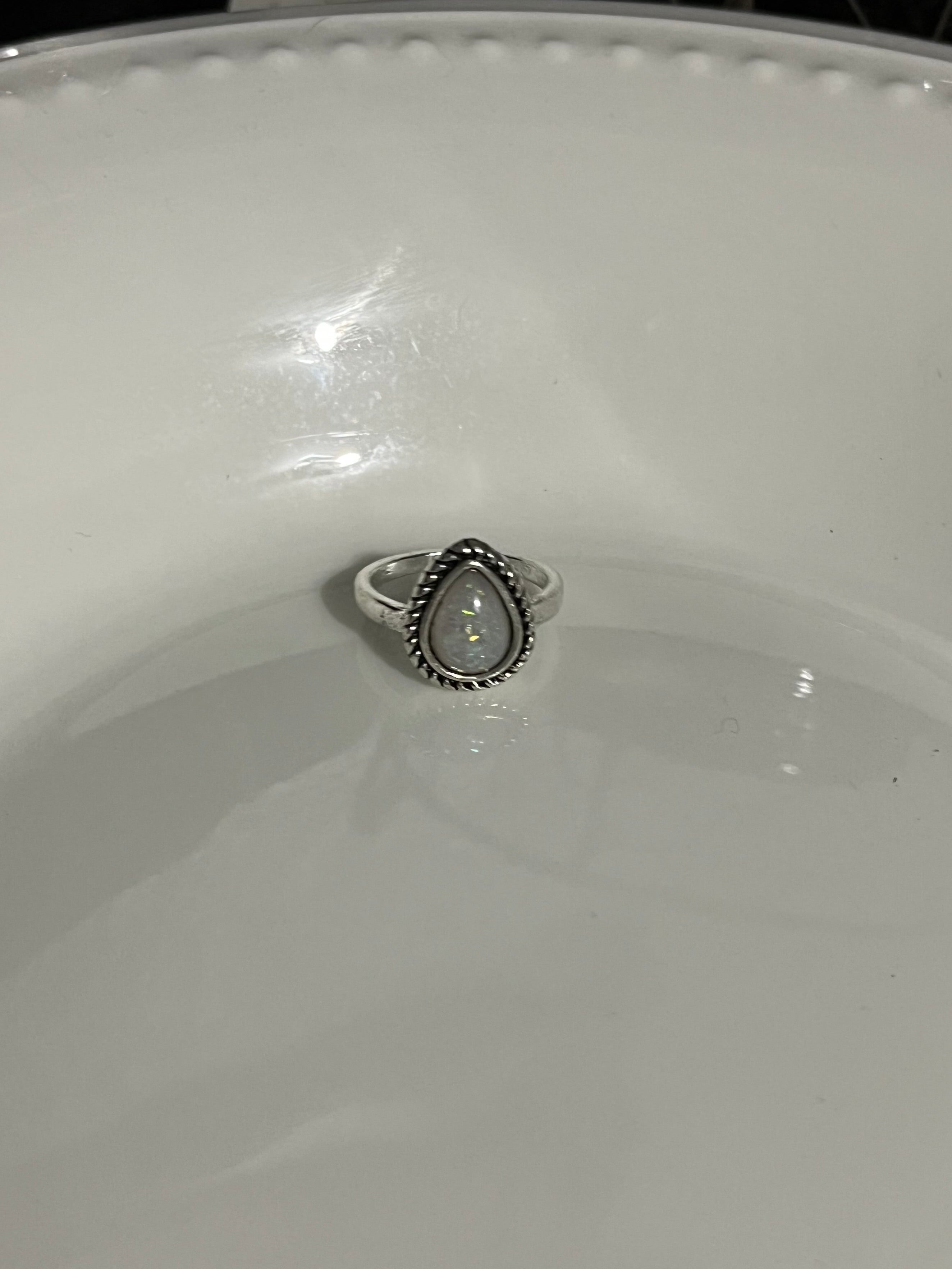 Tear Drop Opal Knuckle Ring