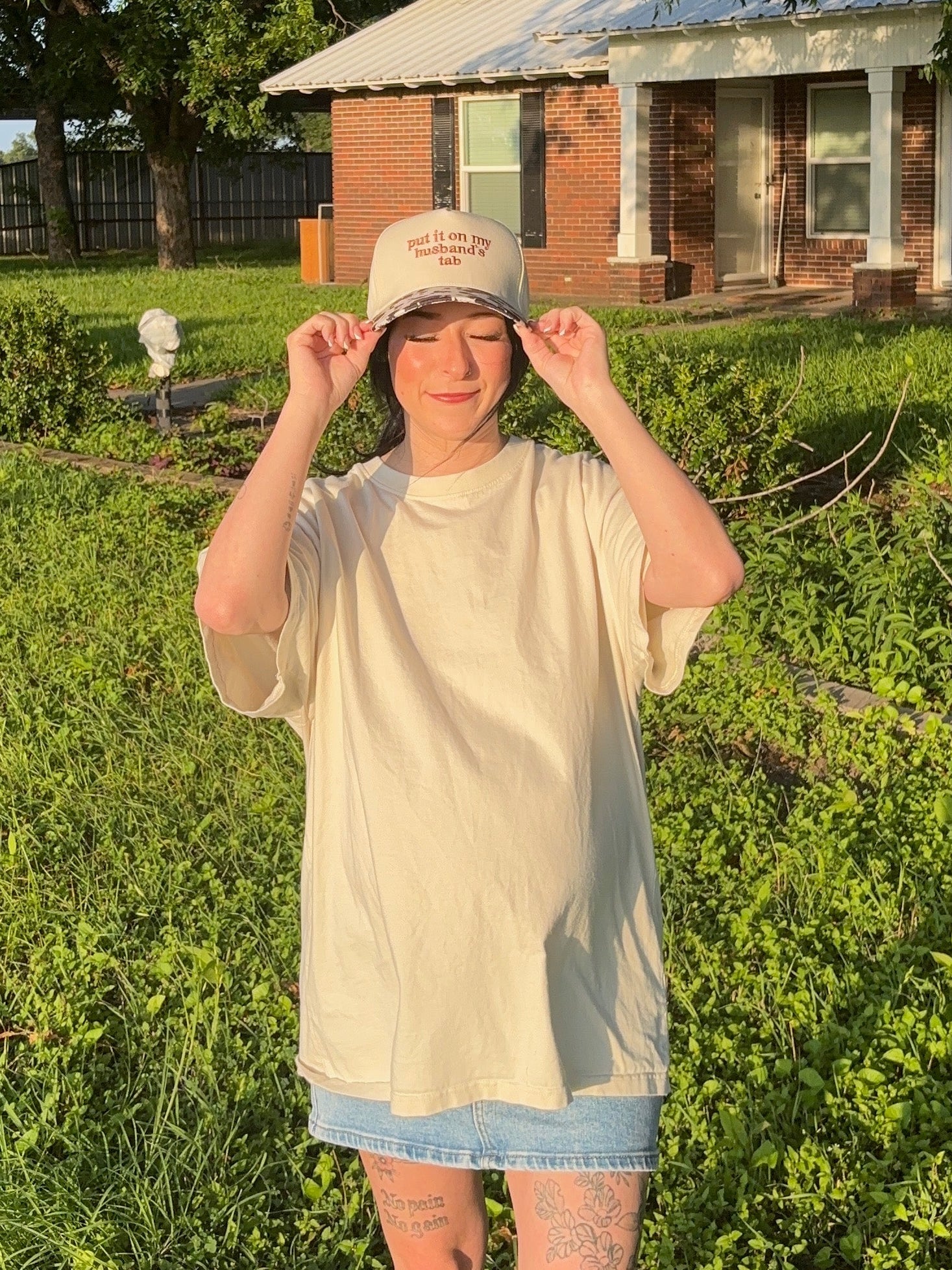 Put it on my husbands tab hat