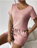 Dusty Rose Waffle Knit Set