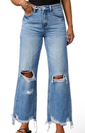Distressed Wide Leg Jeans